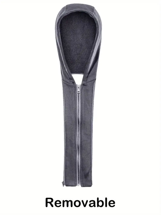 Jacket Men's PU Leather with removable hoodie