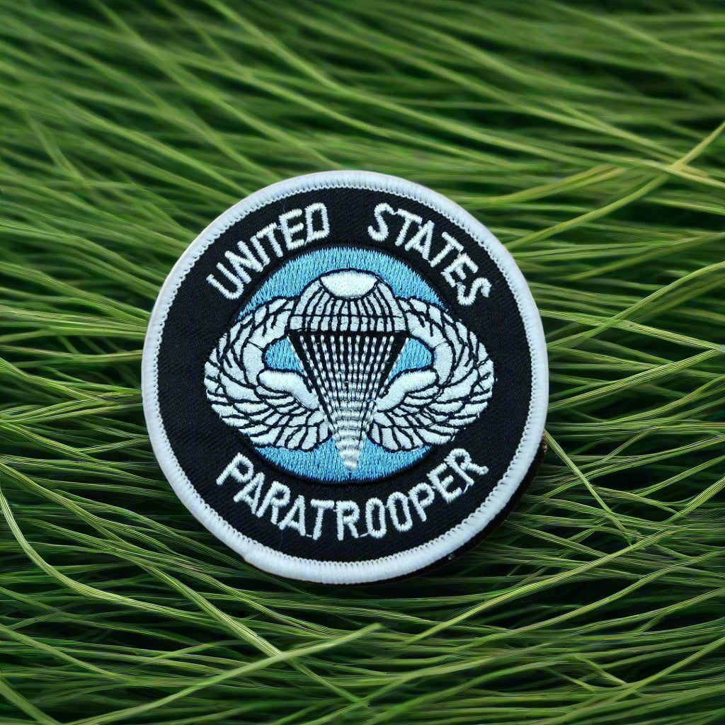 United States Paratrooper patch on green grass