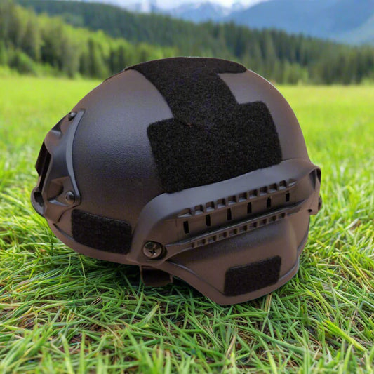 A black tactical helmet with soft sponge inner