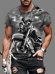 T shirt - motorcycle from front - grey background