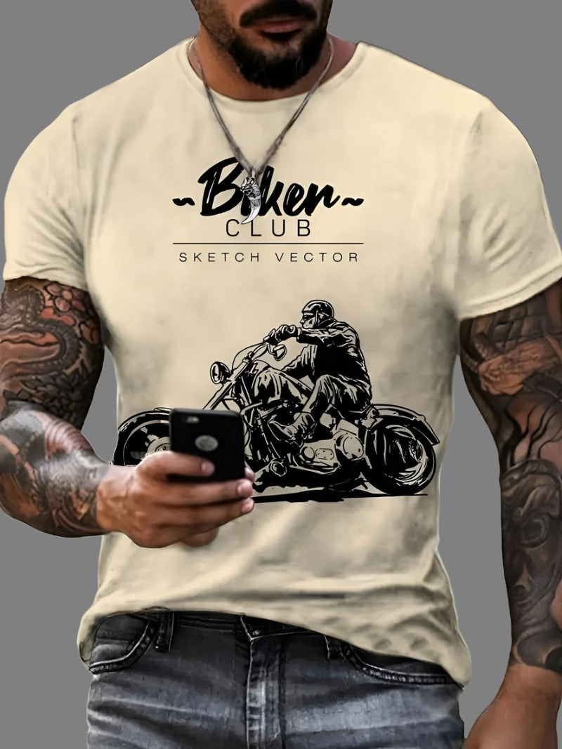 T shirt - Biker Club - Apricot