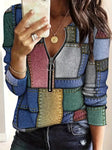 Patchwork Woman's Long Sleeve T-Shirt - mixed colours