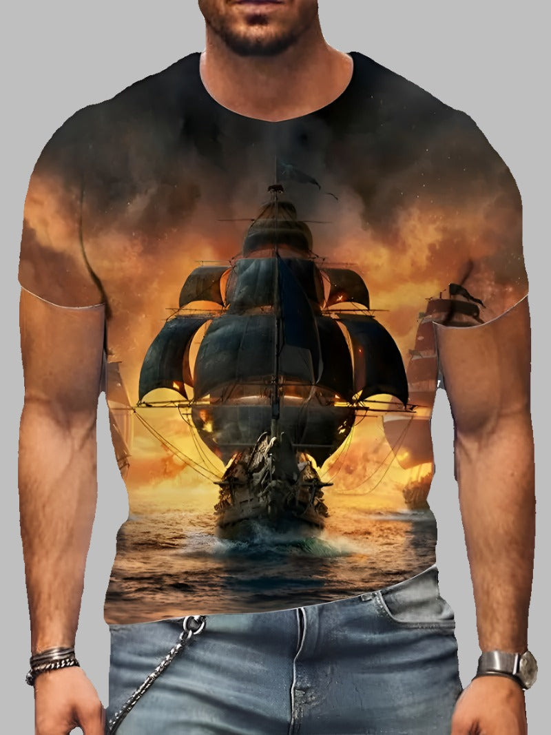 T shirt - 3 D ship men's