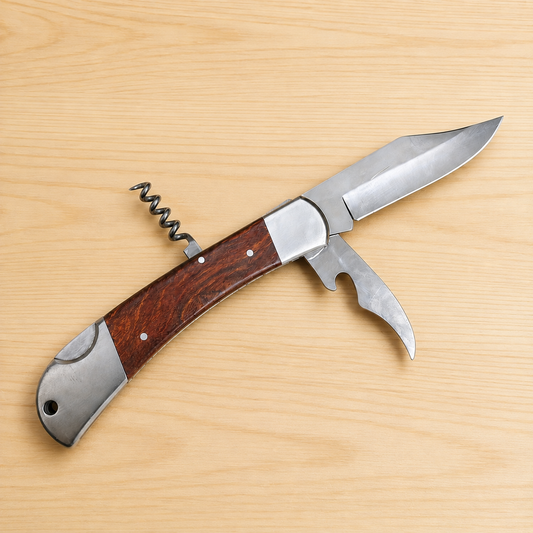 Pocket knife wooden handle