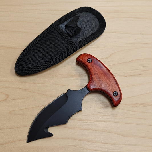 T Knife push dagger - wood handle