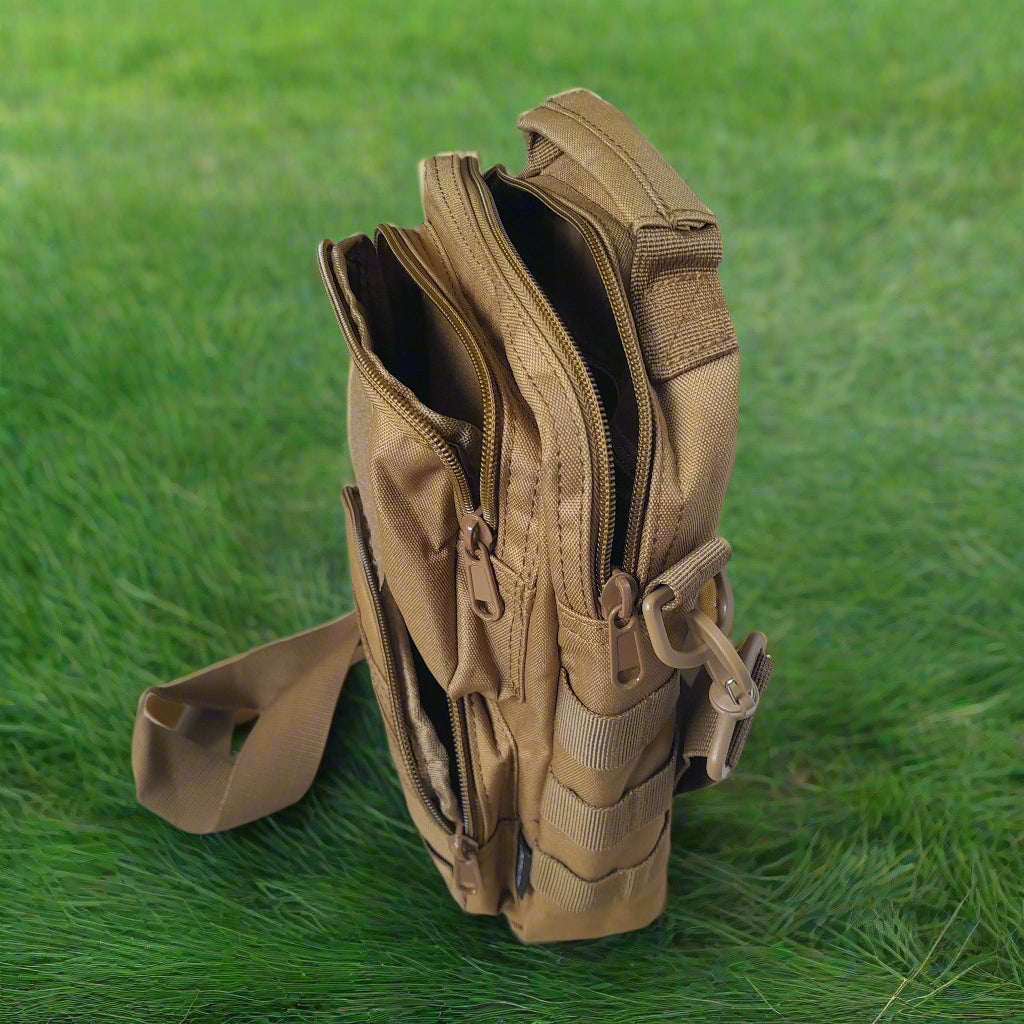khaki shoulder bag