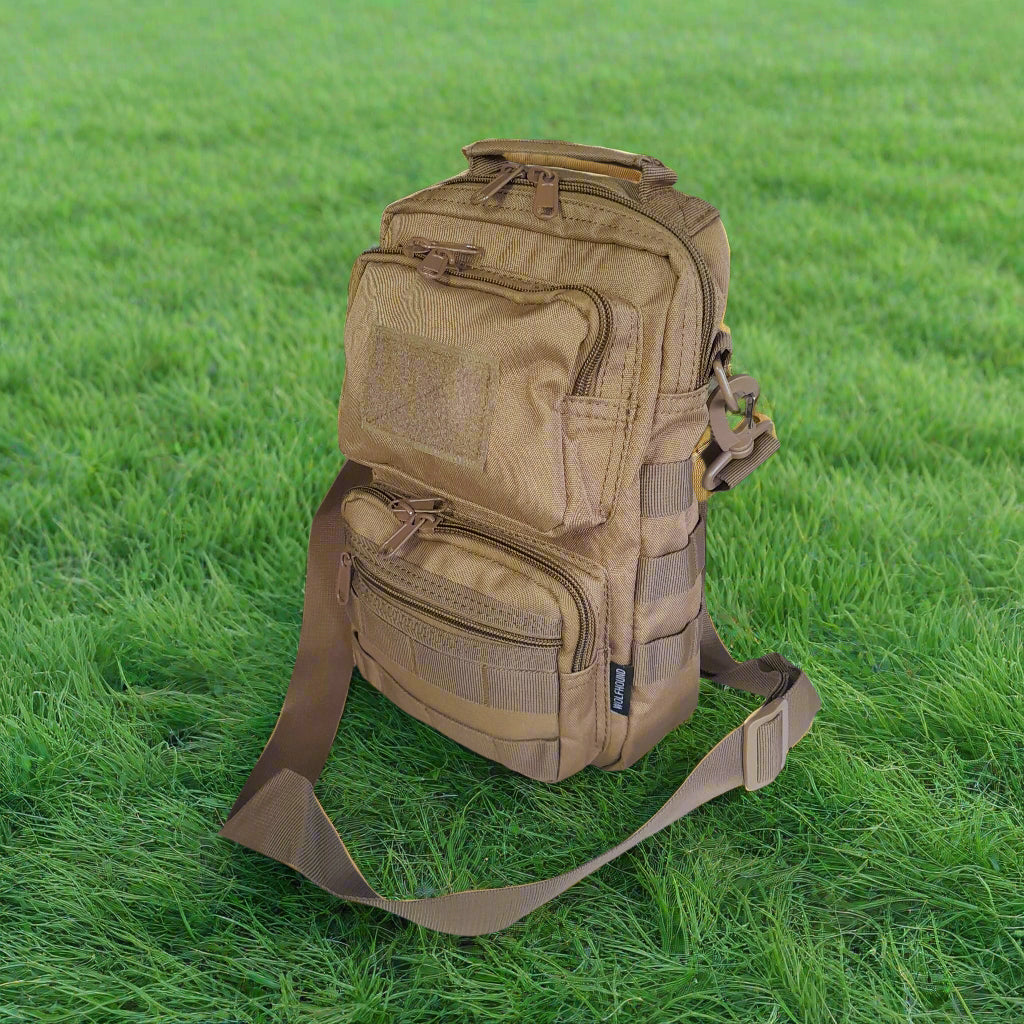 khaki shoulder bag