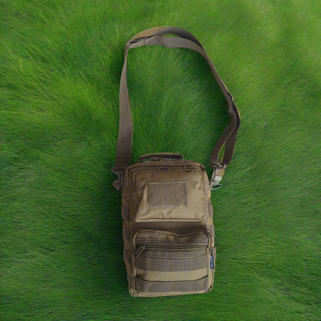 khaki shoulder bag
