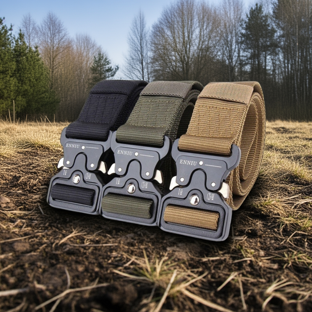 Three tactical belts with different color options