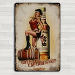 Tin sign - Captain's girl and barrel