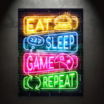Unframed Gamer Life Neon Game Controller Painting On Canvas Wall Art