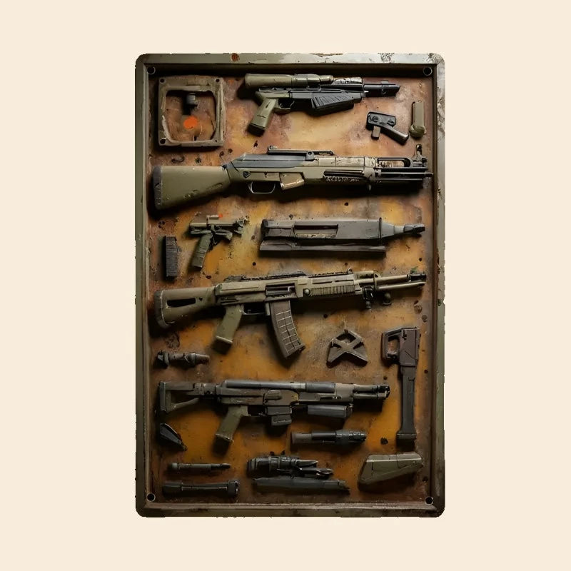 Tin sign - Military arms