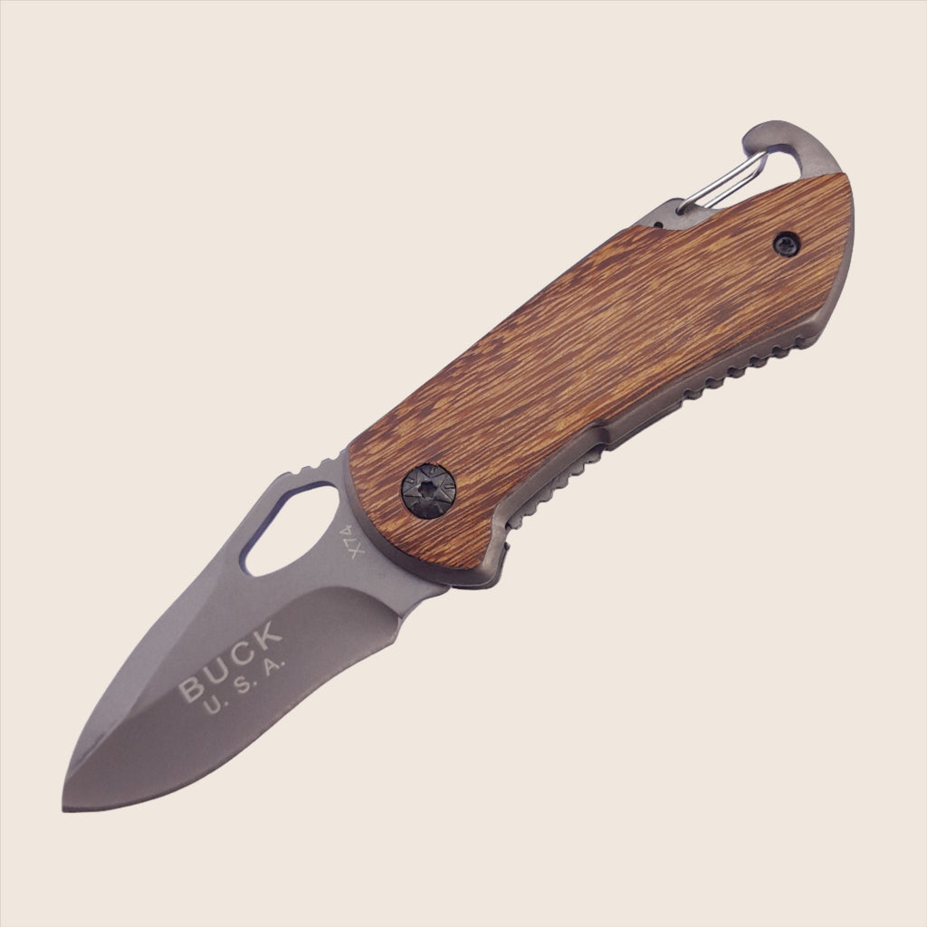 Knife small folder wood handle