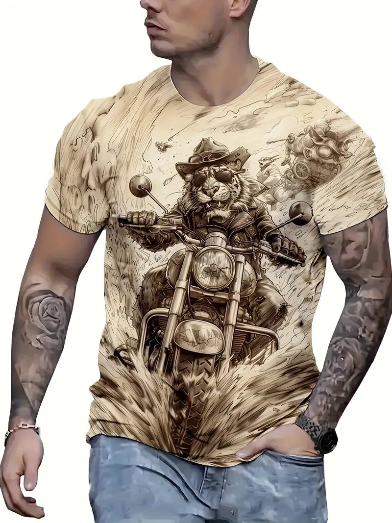 T shirt - Lion on motorcycel