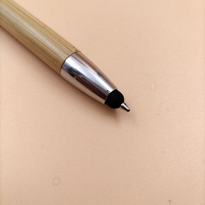 Wooden ball point pen with touch screen rubber