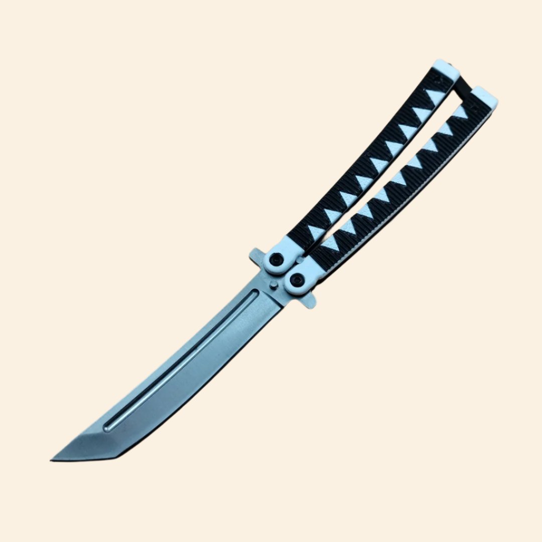 Butterfly blade - black white tanto