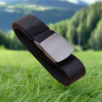 Nylon belt black with steel buckle