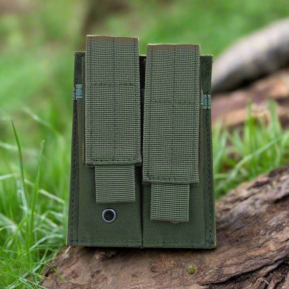 Double mag pouch green