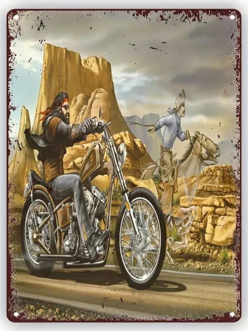 Tin sign - Chopper and Ghost horse rider