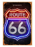 Tin sign - Neon Route 66