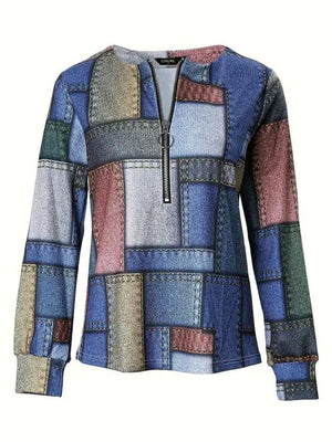 Patchwork Woman's Long Sleeve T-Shirt - mixed colours