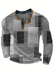 Long Sleeve shirt Men's Block Print - grey