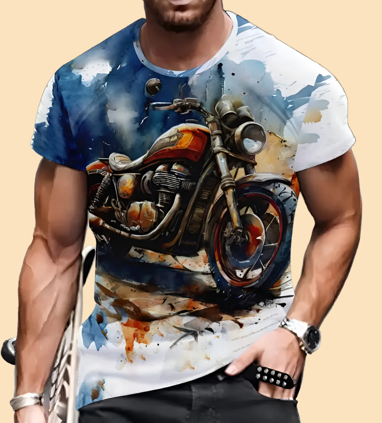 T shirt - motorcycle water colour look