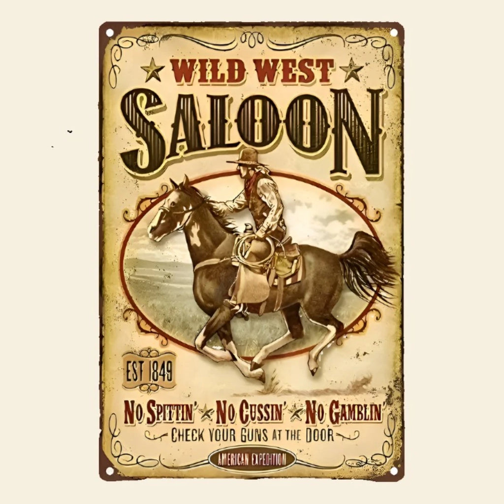 Tin sign - Wild West Saloon