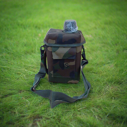 Water bottle surrounded by grass 