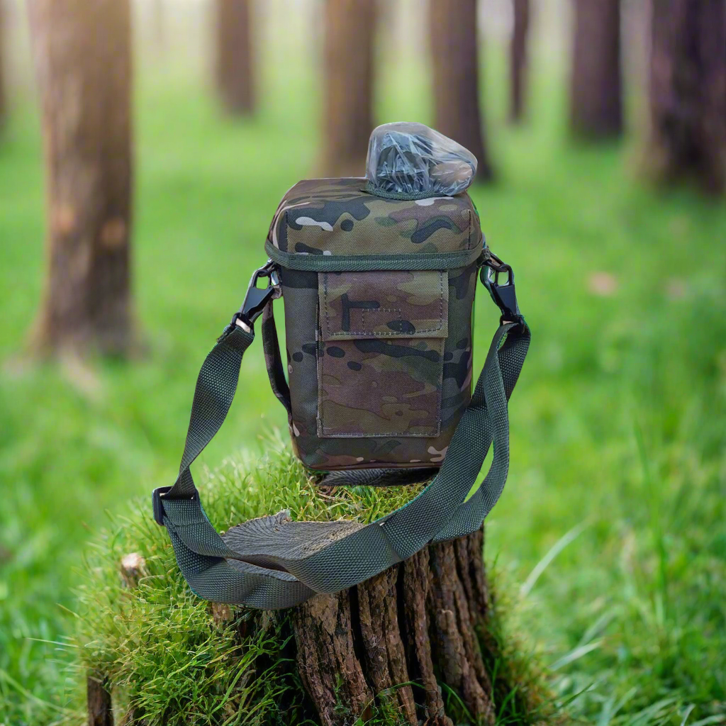 Water bottle surrounded by grass 