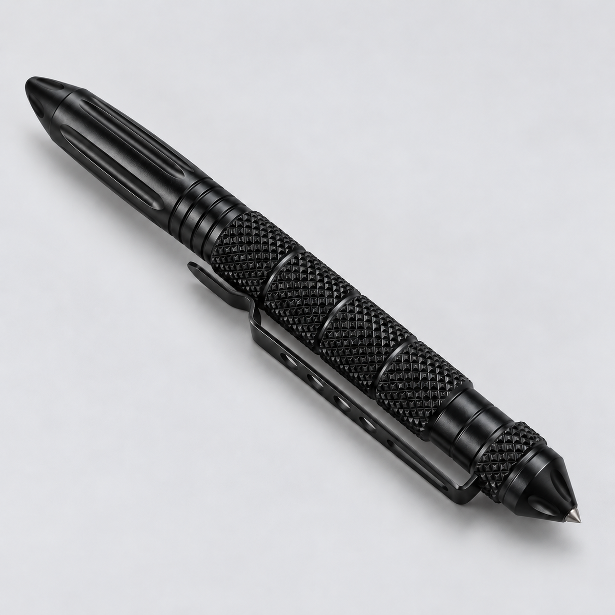 Black tactical pen opposite side angle