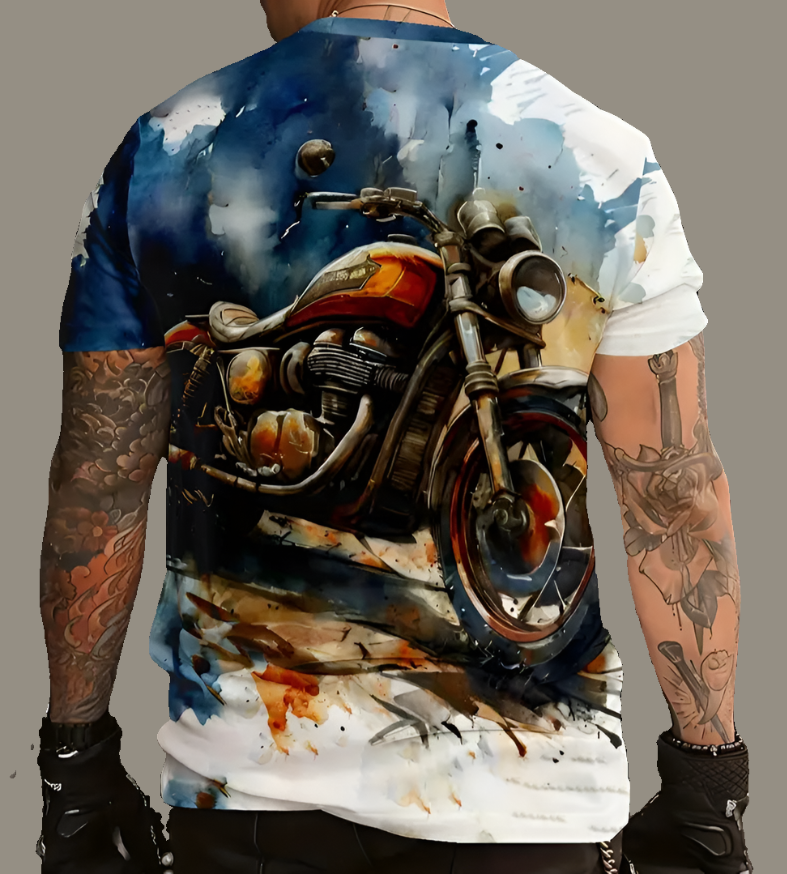 T shirt - motorcycle water colour look