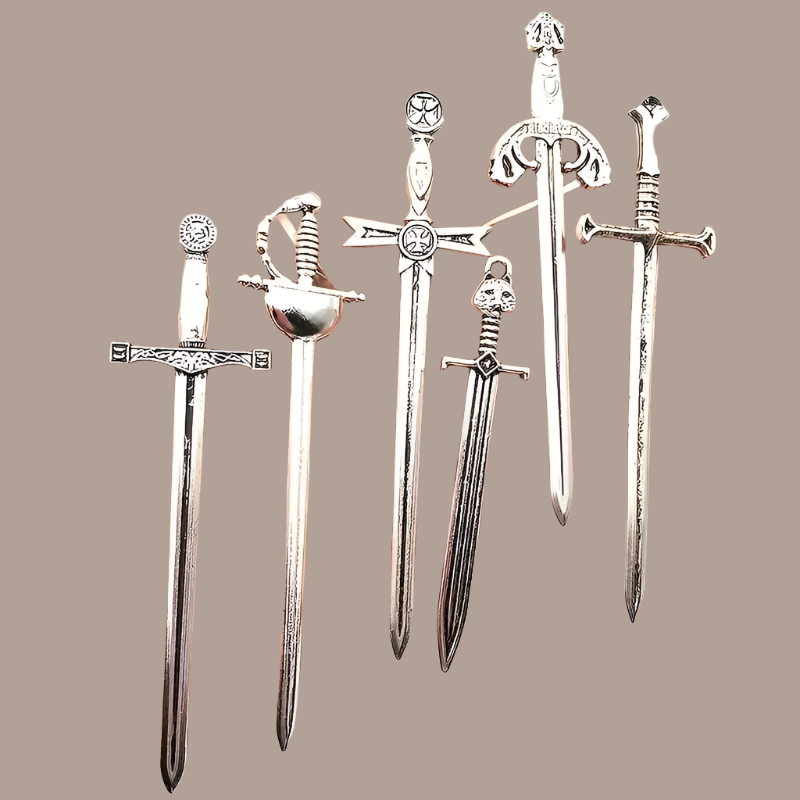 6 piece miniature  swords