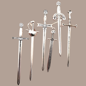 6 piece miniature  swords