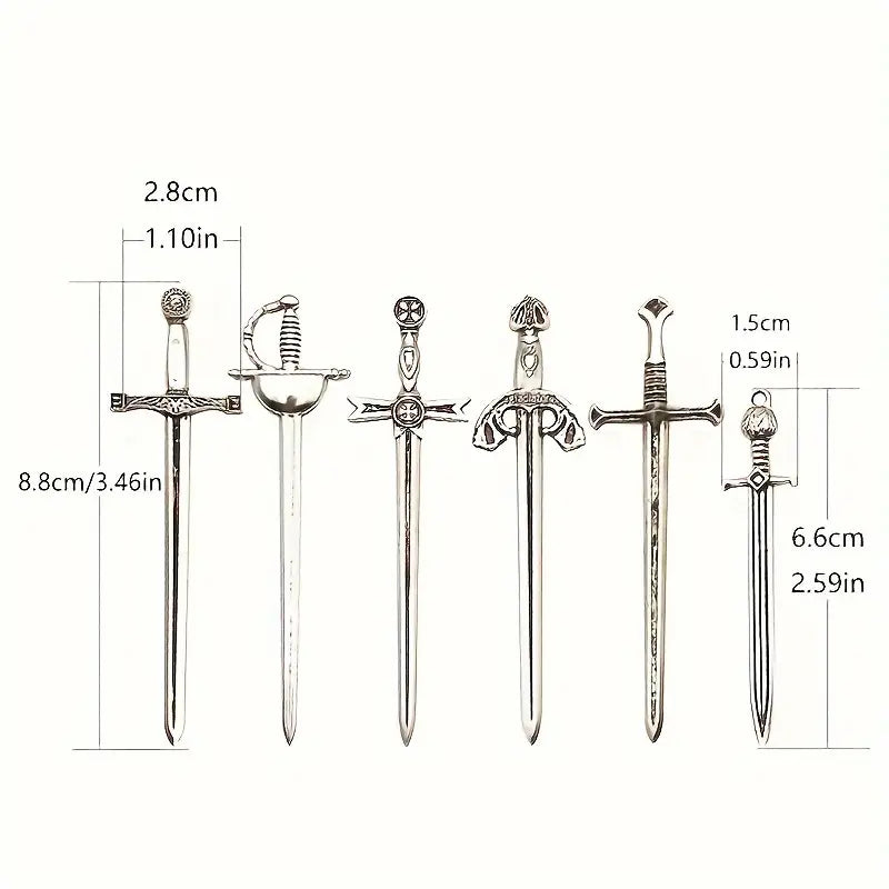 6 piece miniature  swords