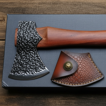 Axe with sheath and knife set