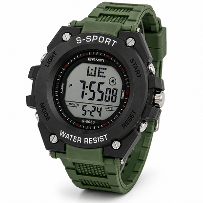 S-Sport digital wristwatch with alarm and stopwatch functions