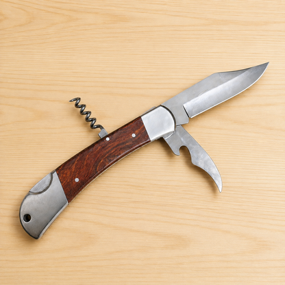 Pocket knife wooden handle