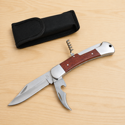 Pocket knife wooden handle
