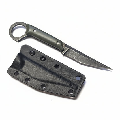 Knife with sheath on a white background