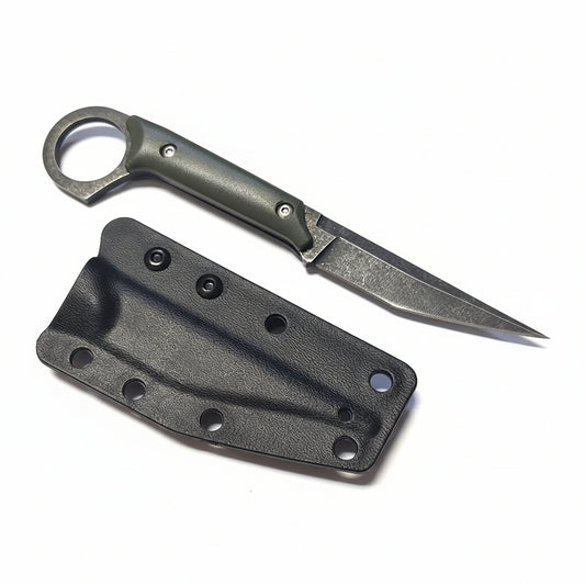Knife with sheath on a white background