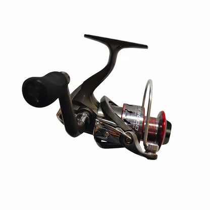 Fishing reel with a spool on a white background