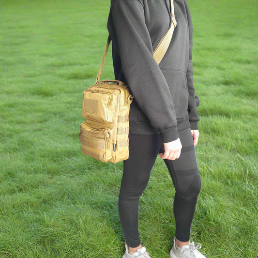 khaki shoulder bag