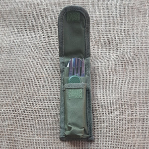 Cutlery set with green pouch