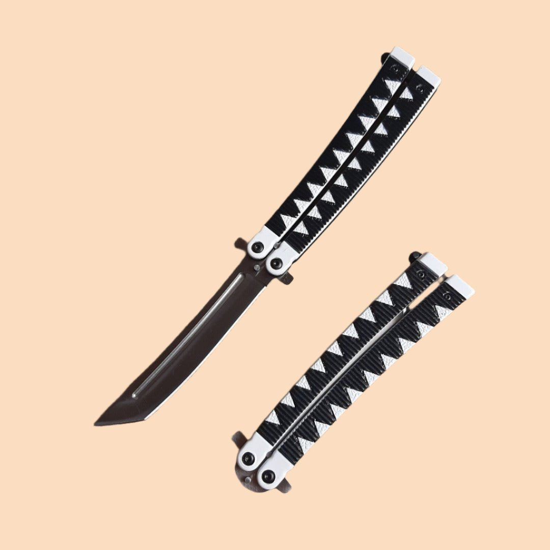 Butterfly blade - black white tanto
