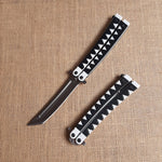Butterfly blade - black white tanto